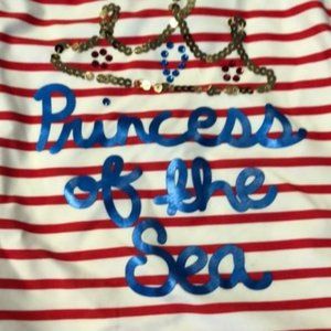 Girl’s one piece swimsuit Red & White Striped